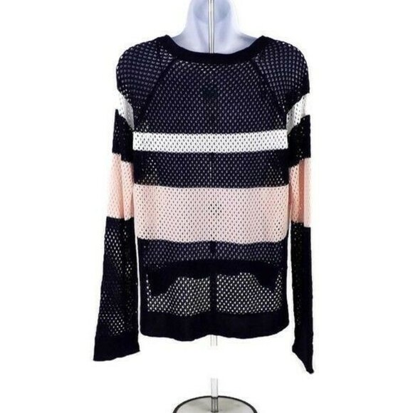 RD Style Stitch Fix Arsenal Tri Color Long Sleeve Fish Net Sweater Womens M 90's - Picture 4 of 11